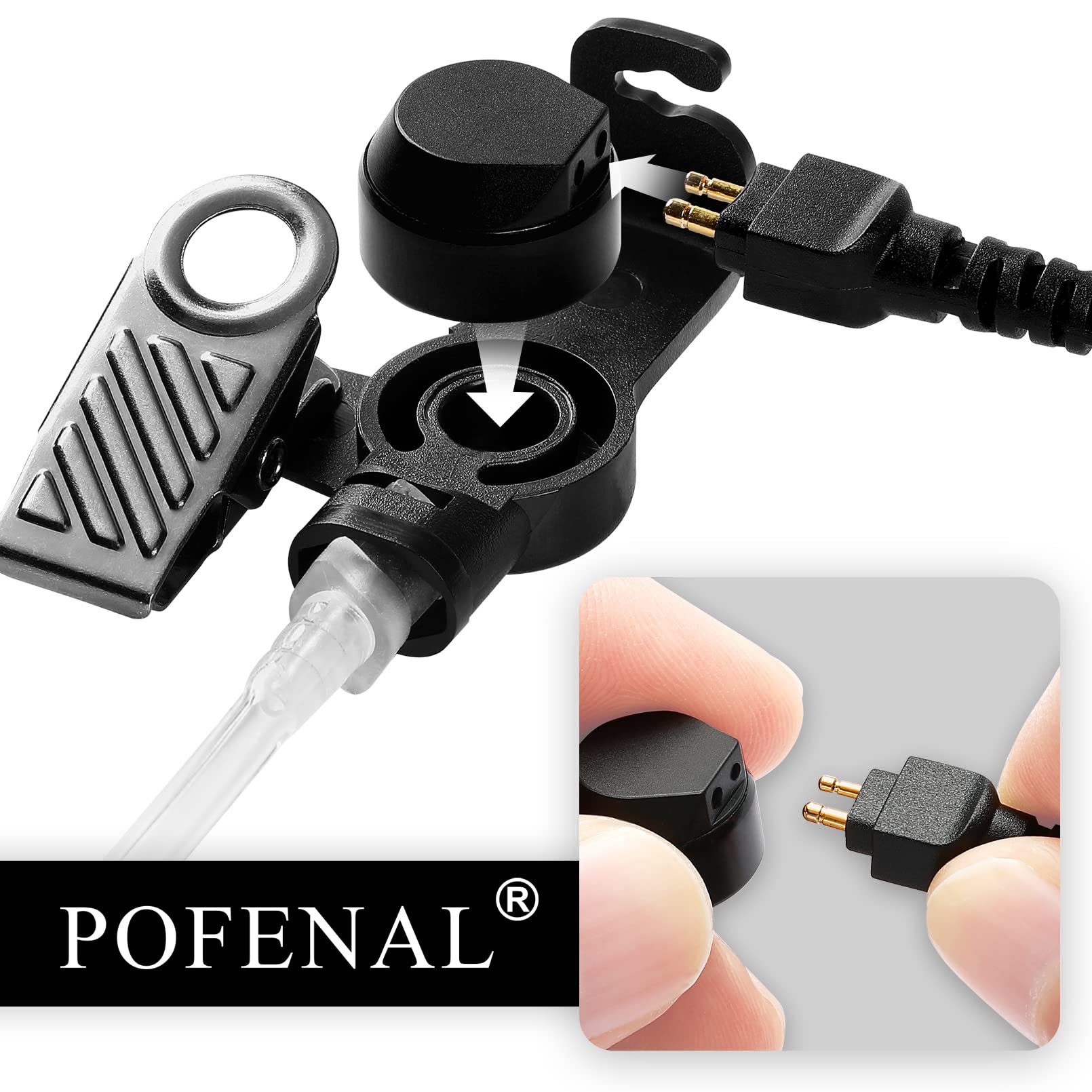 Pofenal Dtr650 Rdm2070D 2 Wire Surveillance Earpiece Compatible With Motorola Radio Cls1410 Cls1110 Cp200 Gp300 Gp2000 With Big